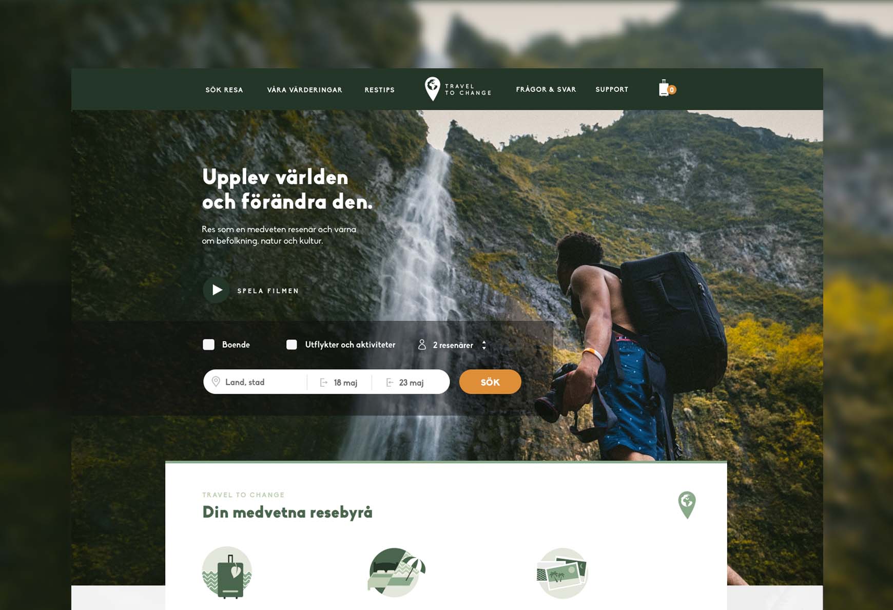 Eco friendly travel website UX design